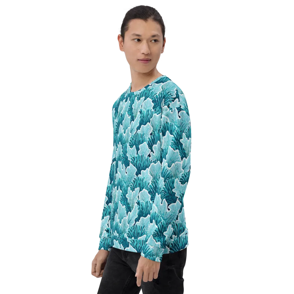 Azure Coral on Sweatshirt — Left Front