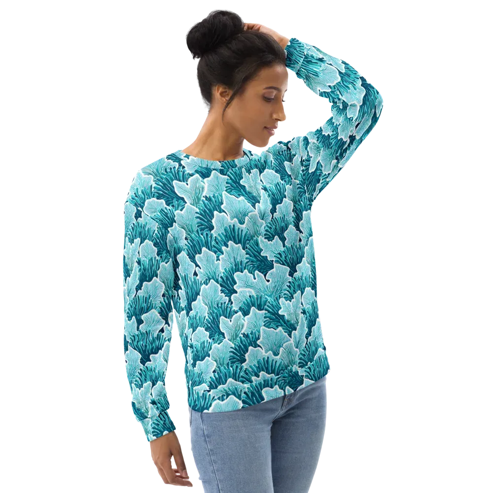 Azure Coral on Sweatshirt — Right Front