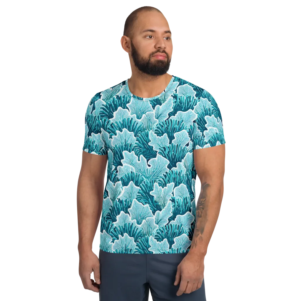 Azure Coral on Men's Athletic T-Shirt — Front