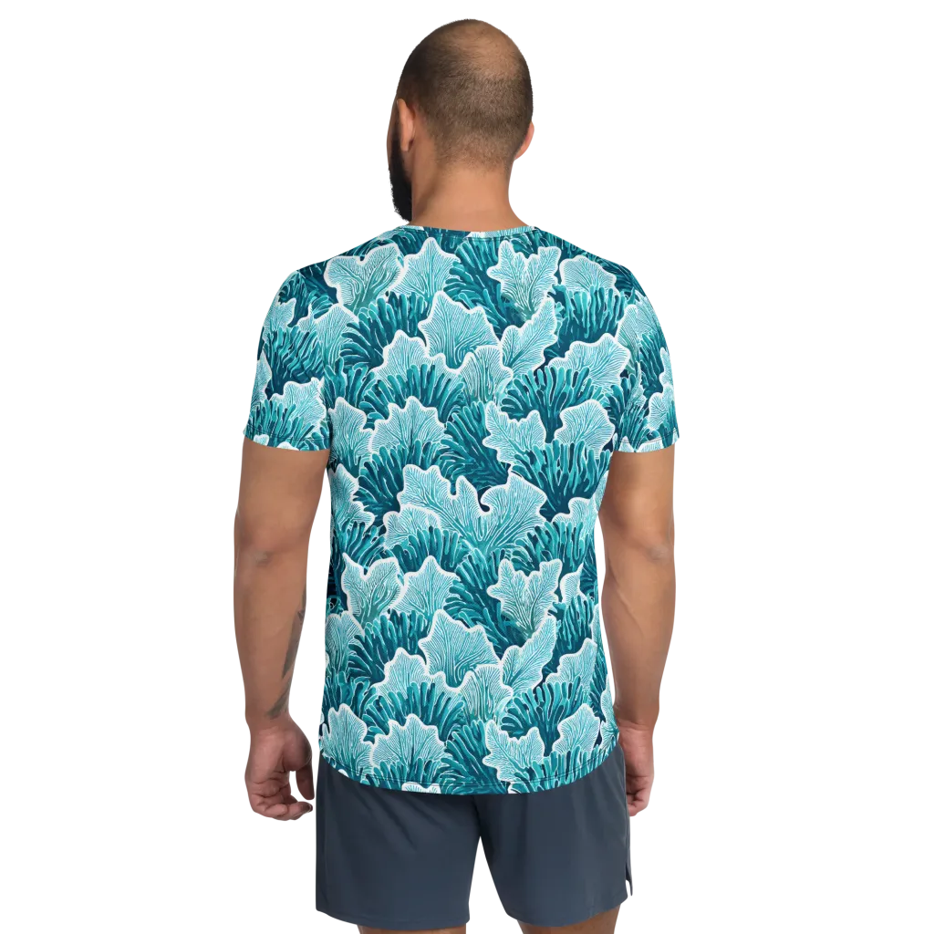 Azure Coral on Men's Athletic T-Shirt — Back