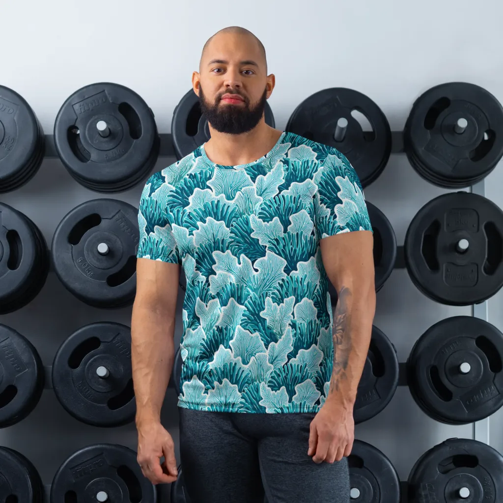 Azure Coral on Men's Athletic T-Shirt — Front