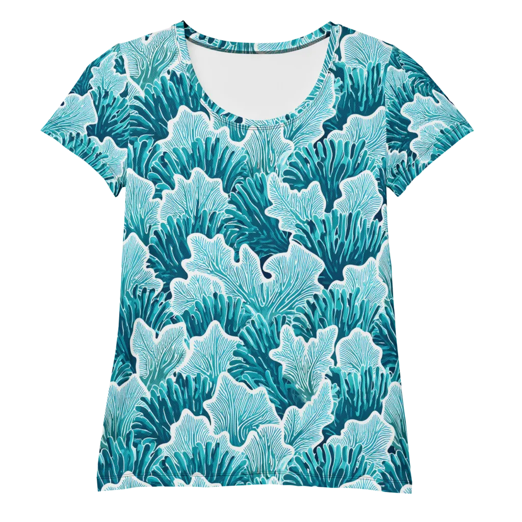 Azure Coral on Women's Athletic T-Shirt — Front