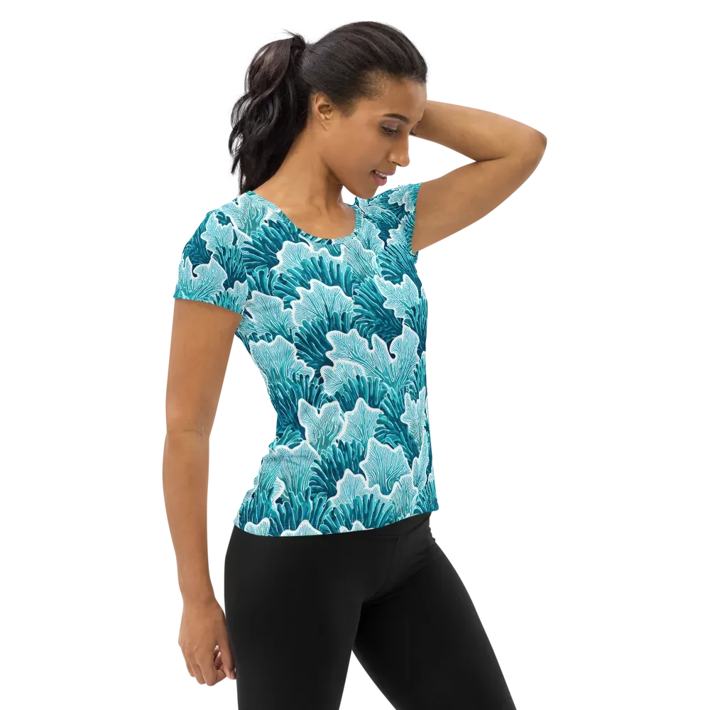 Azure Coral on Women's Athletic T-Shirt — Right
