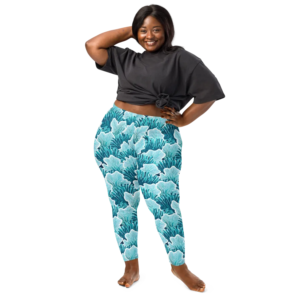 Azure Coral on Leggings — Front