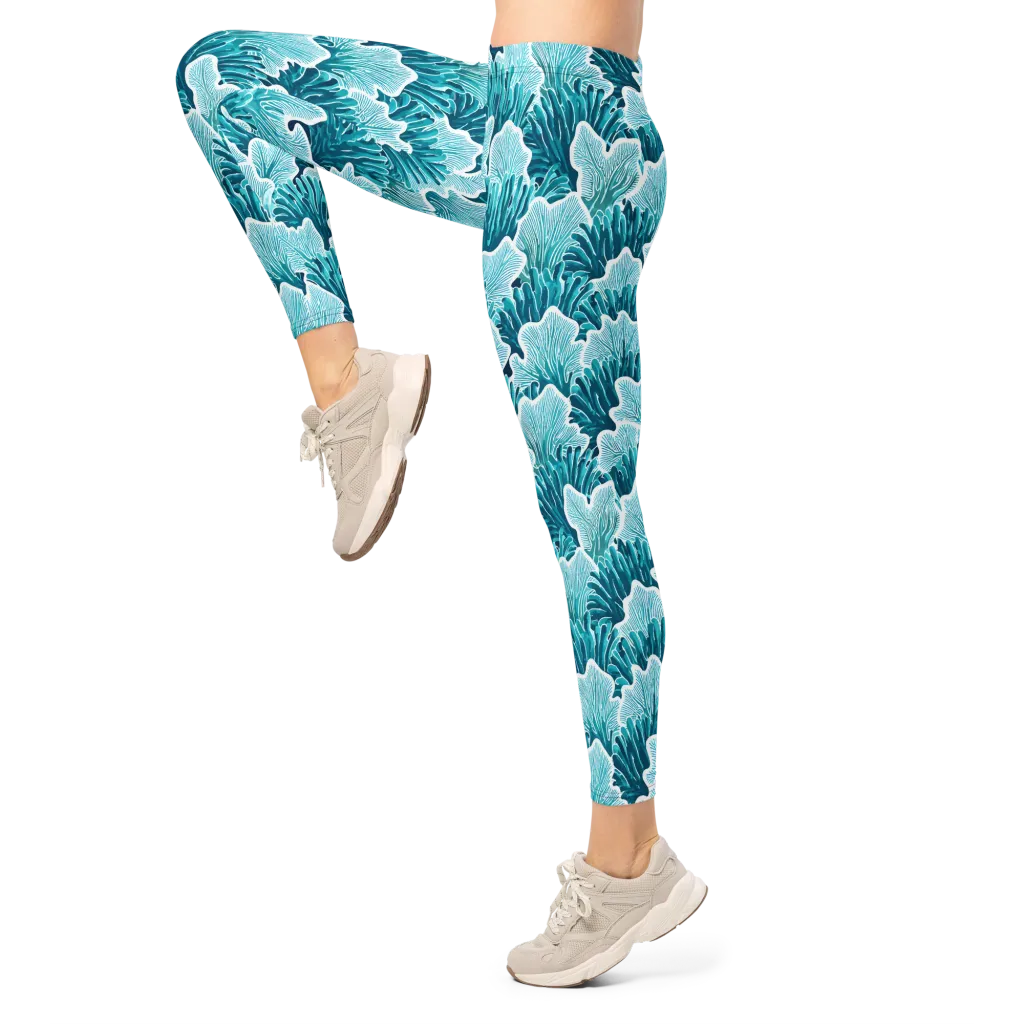 Azure Coral on Leggings — Left