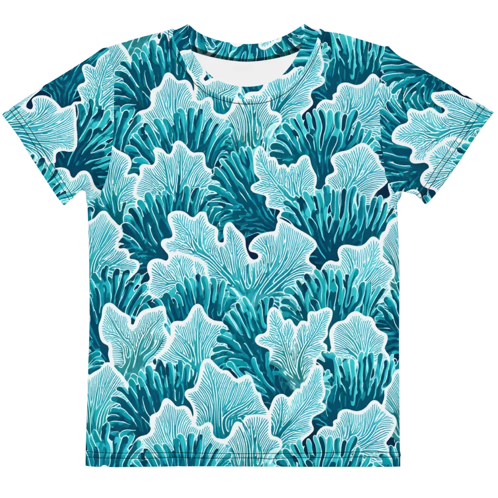 Azure Coral on Kids Crew Neck T-Shirt — Front