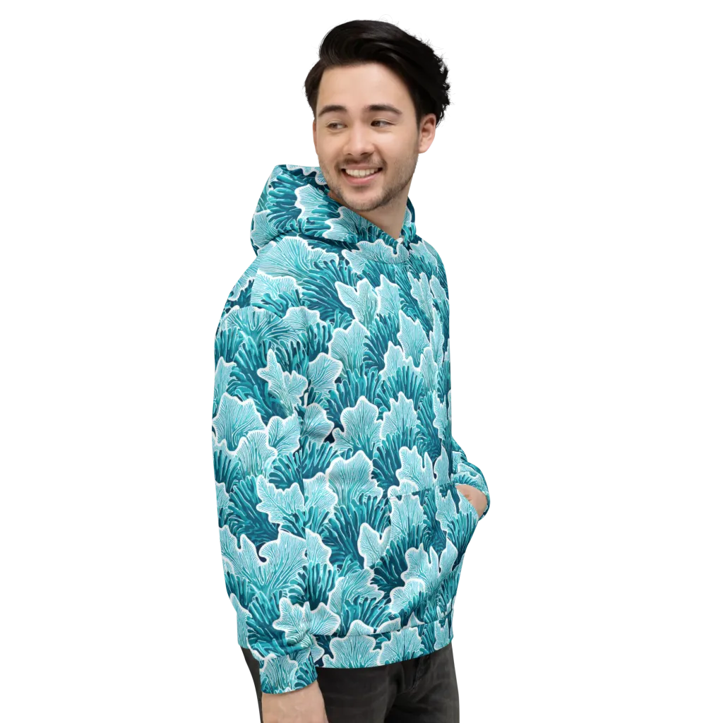 Azure Coral on Hoodie — Right