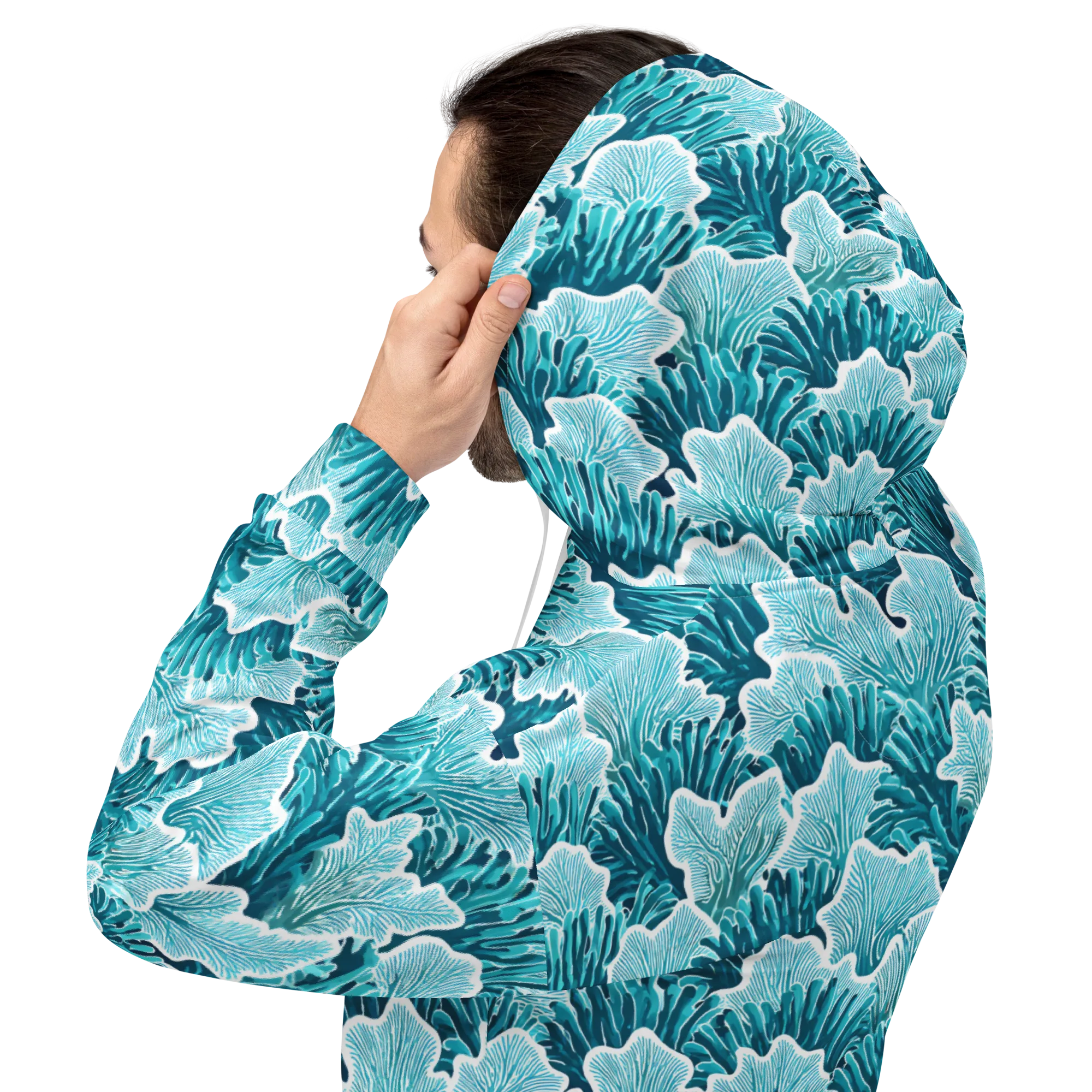 Azure Coral on Hoodie — Back