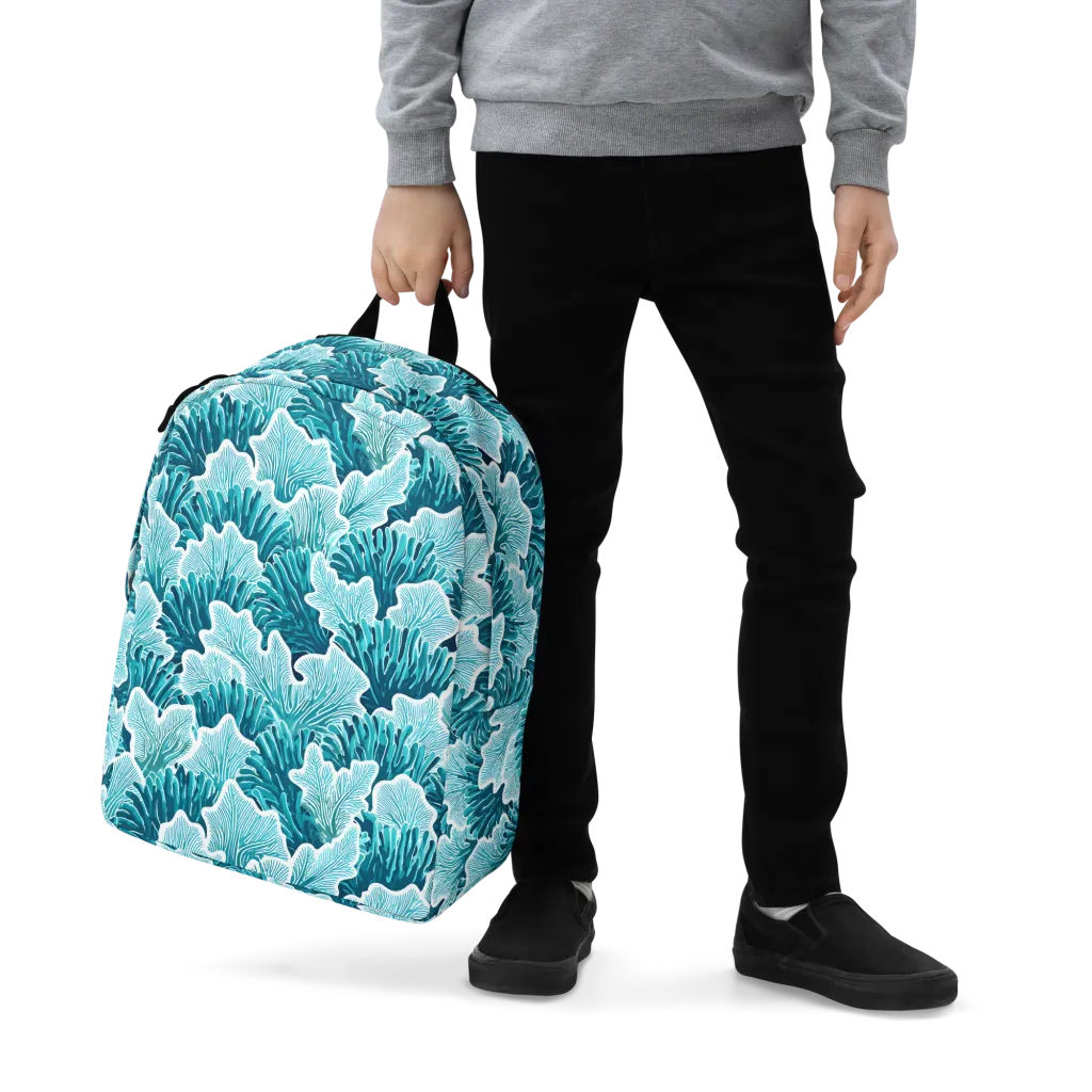 Azure Coral on Minimalist Backpack — Zoomed-in