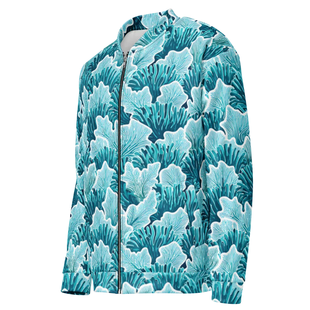 Azure Coral on Bomber Jacket — Left Front