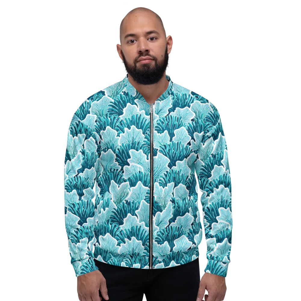 Azure Coral on Bomber Jacket — Front