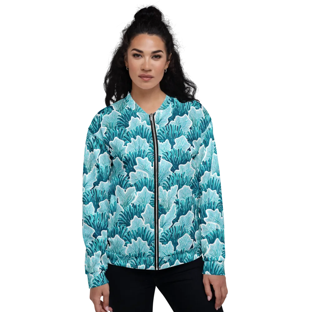 Azure Coral on Bomber Jacket — Front