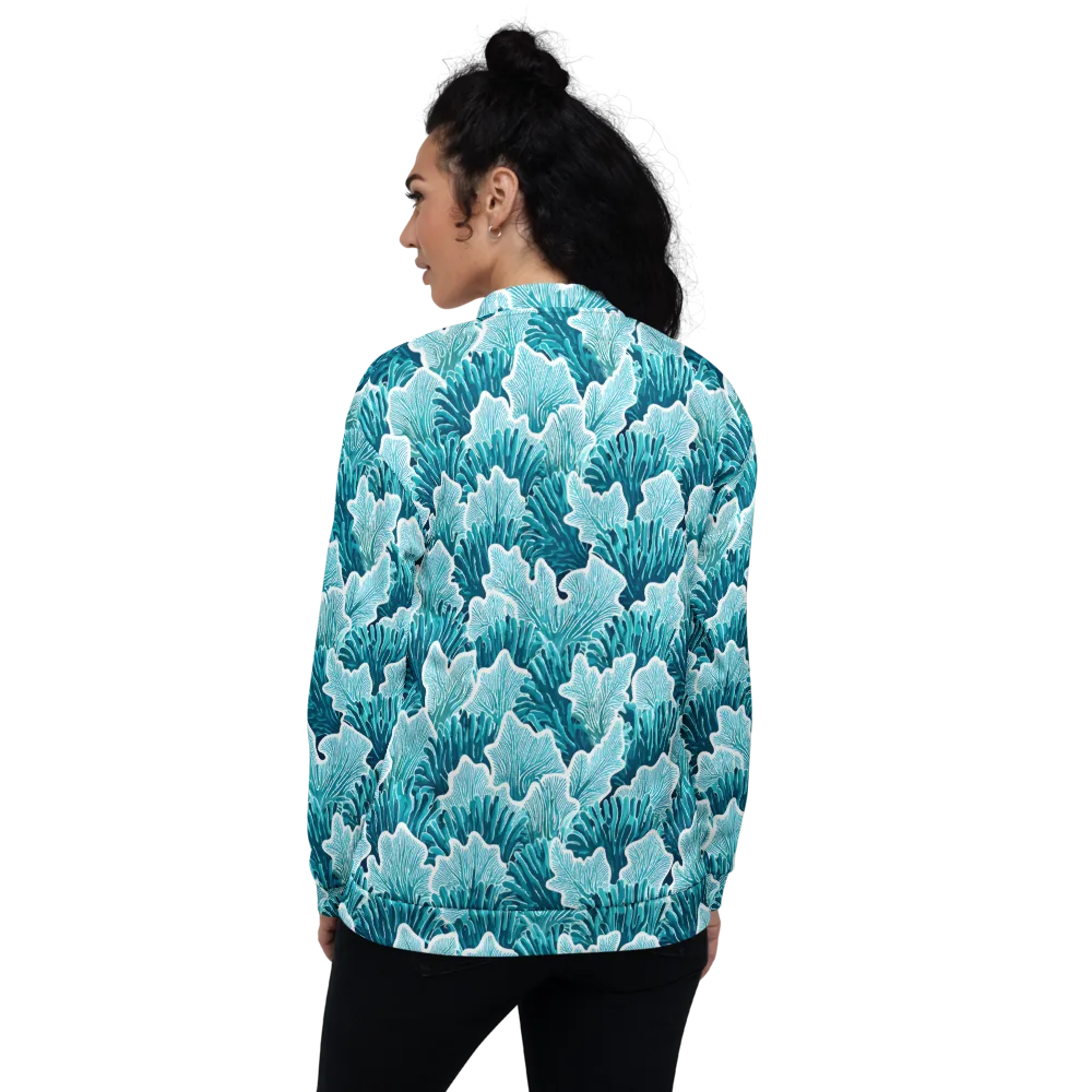 Azure Coral on Bomber Jacket — Back