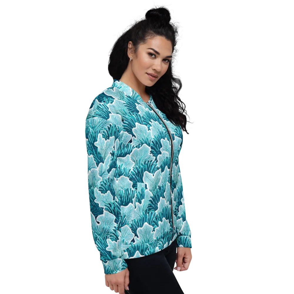 Azure Coral on Bomber Jacket — Right