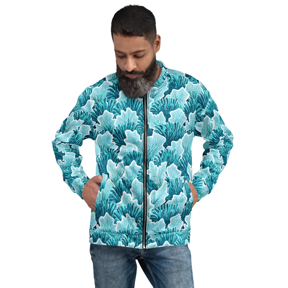 Azure Coral on Bomber Jacket — Front