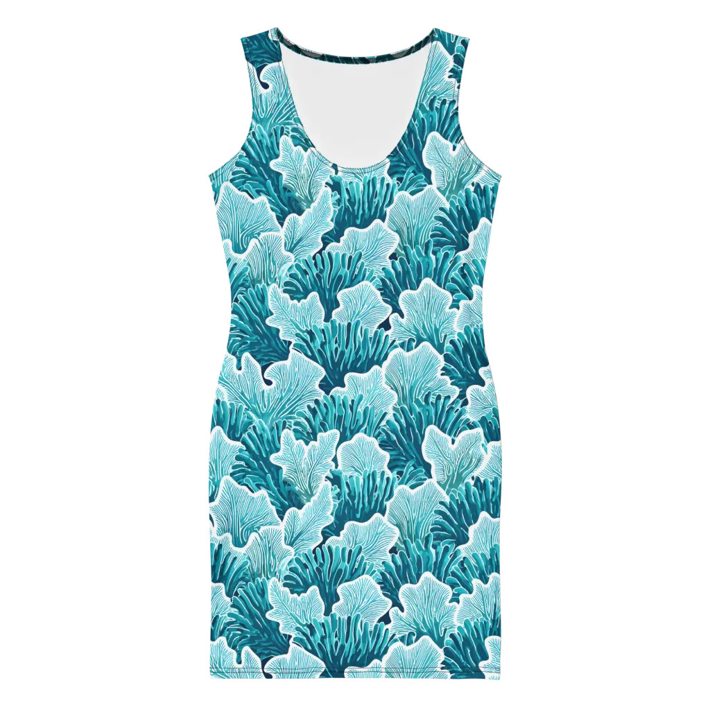Azure Coral on Bodycon Dress — Front