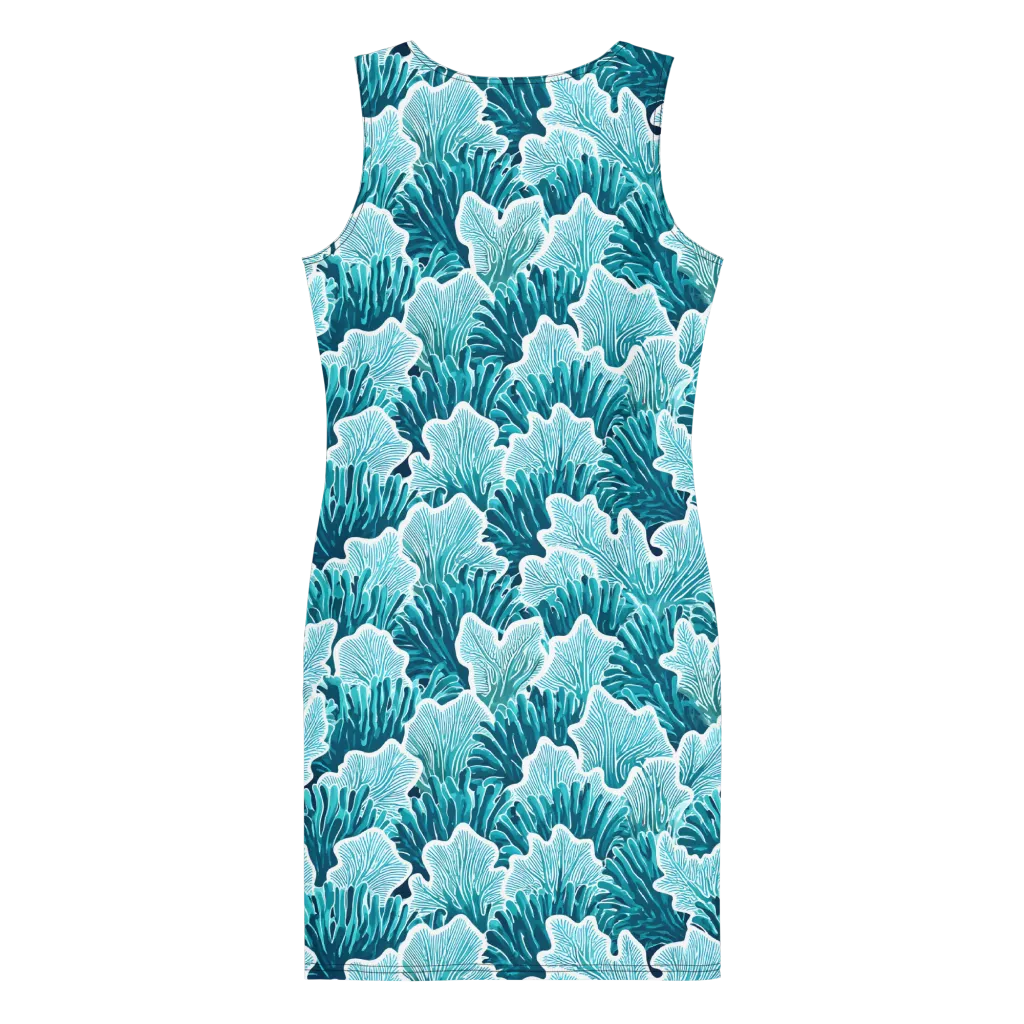 Azure Coral on Bodycon Dress — Back