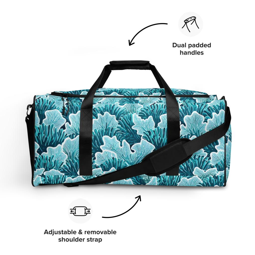 Azure Coral on Duffle Bag — Front