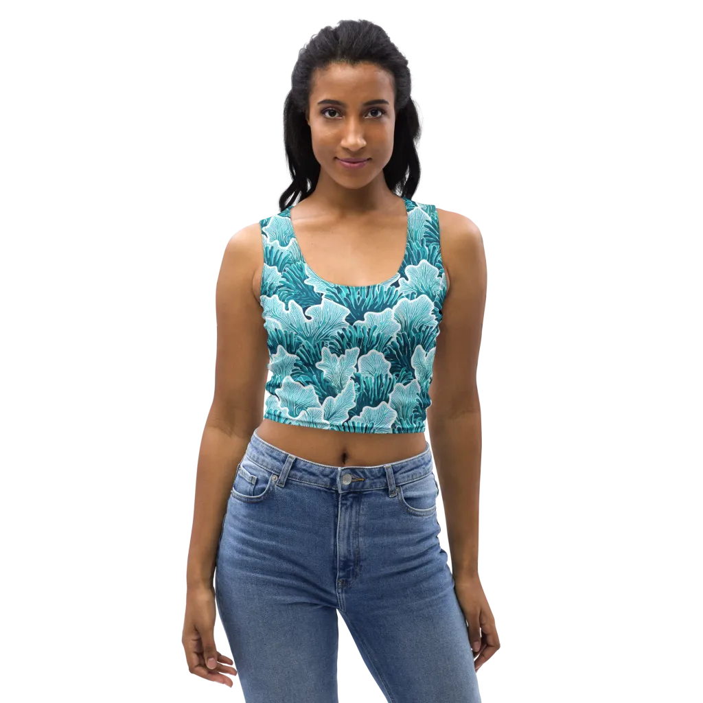 Azure Coral on Crop Top — Front