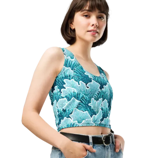 Azure Coral on a Crop Top