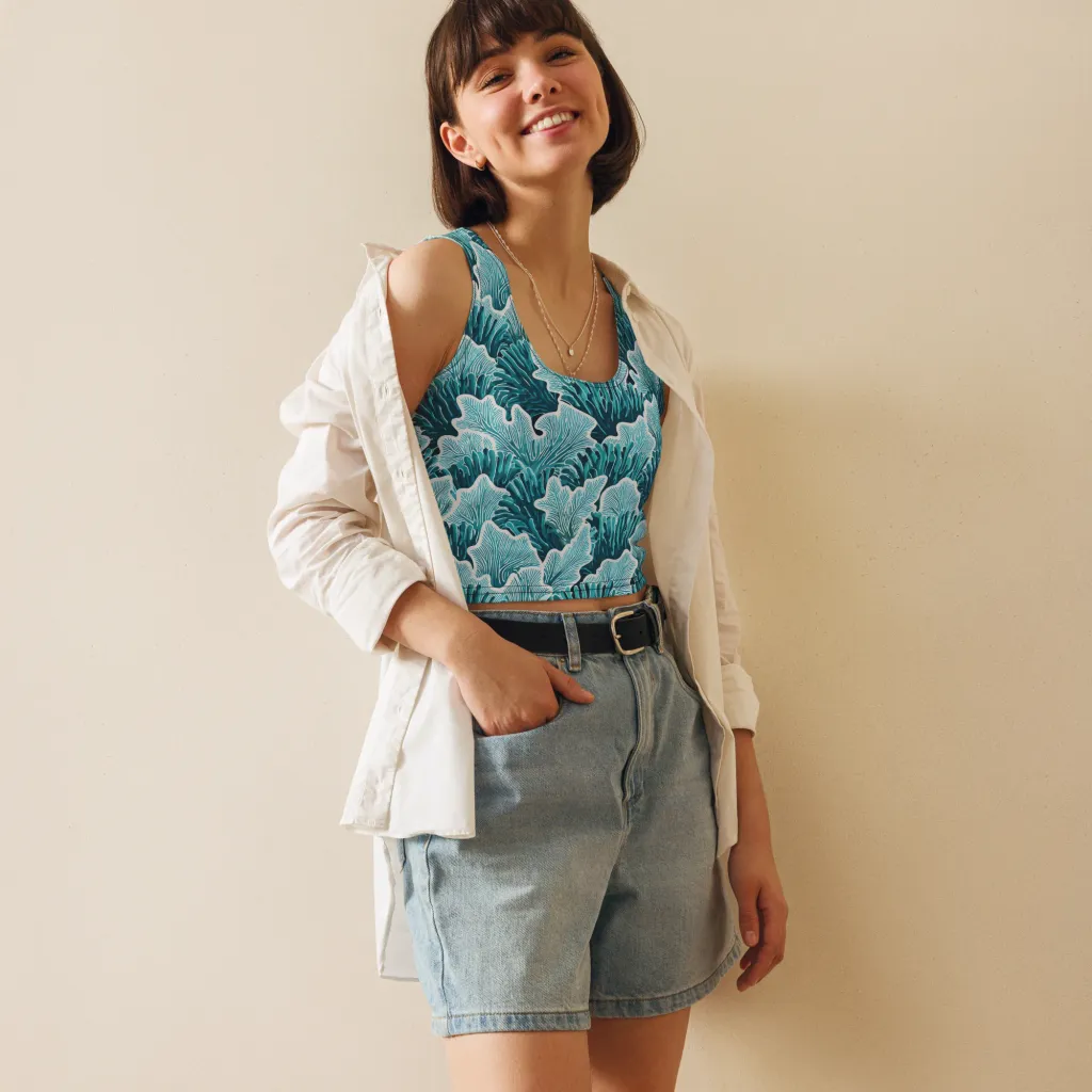 Azure Coral on Crop Top — Front