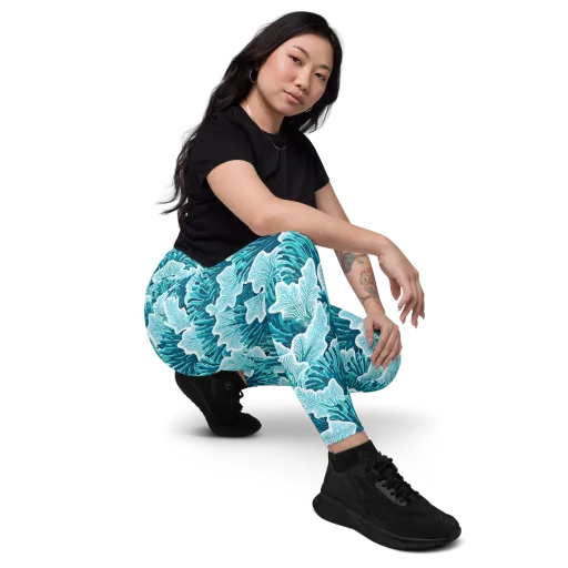 Azure Coral on a Leggings with Pockets