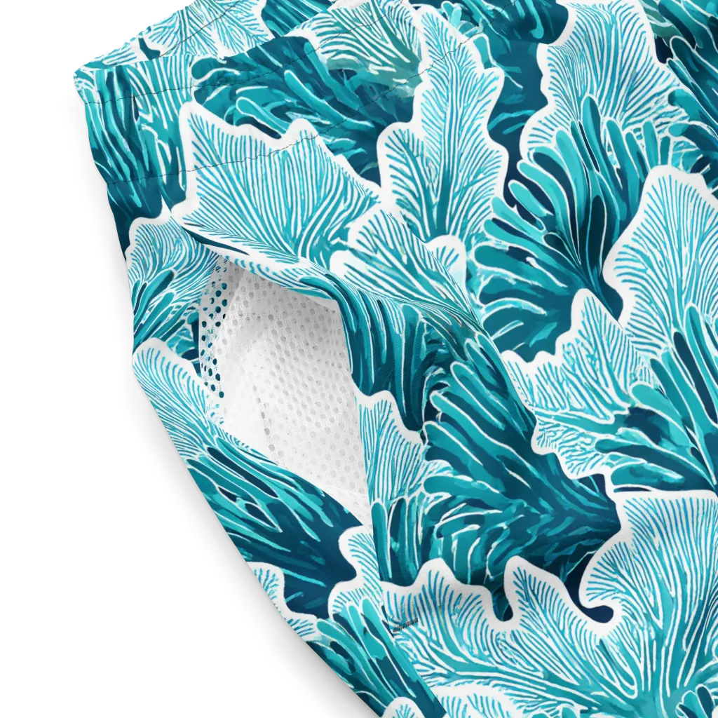 Azure Coral on Swim Trunks — Product details 2