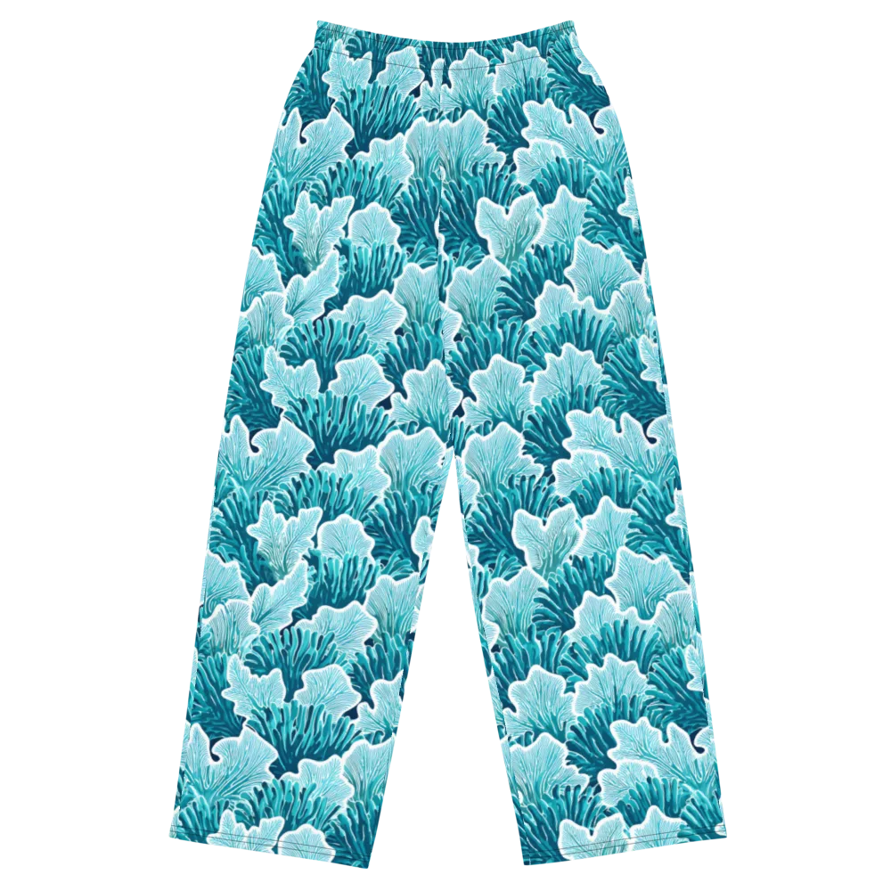 Azure Coral on Wide-Leg Pants — Front