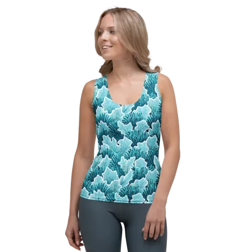 Azure Coral on a Women's Tank Top