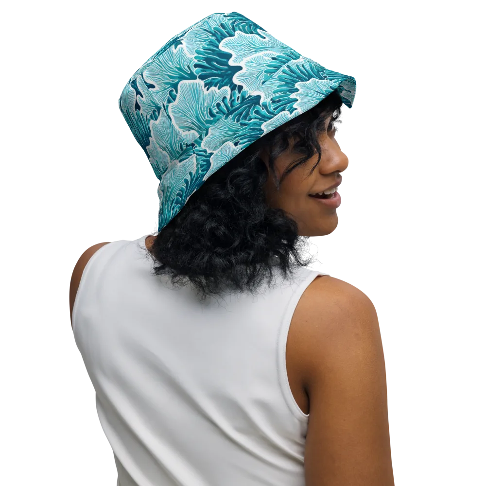Azure Coral on Reversible Bucket Hat — Right Outside
