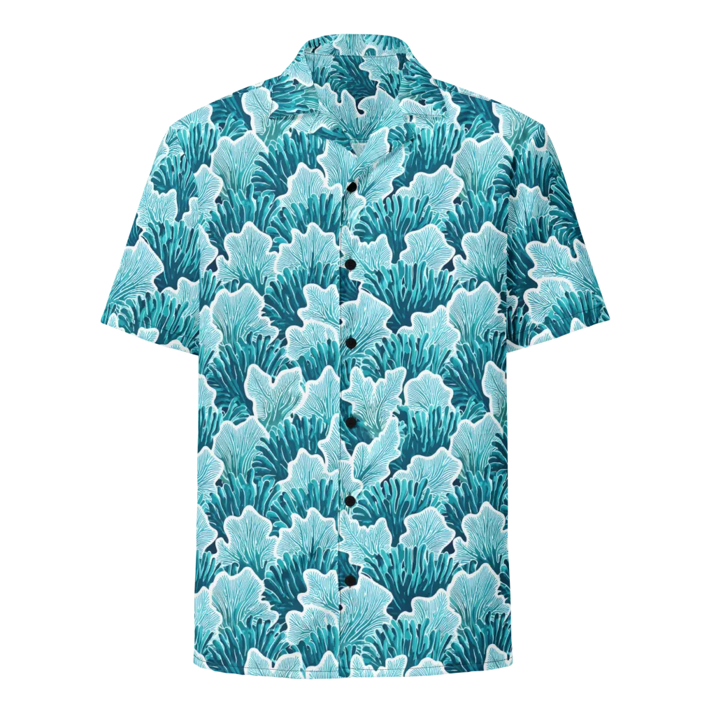 Azure Coral on Button Shirt — Front