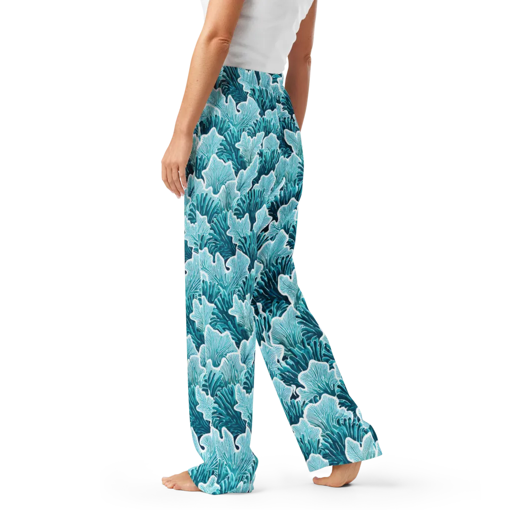 Azure Coral on Women's Pajama Pants — Left