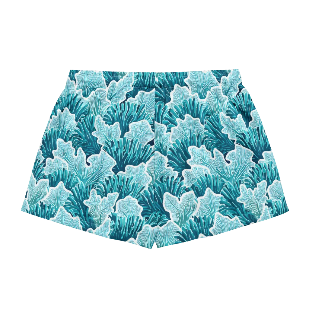Azure Coral on Women's Pajama Shorts — Back