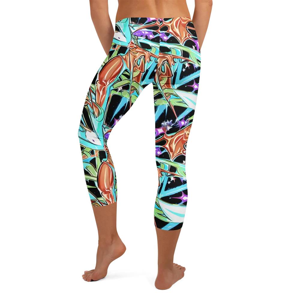 Vivid Overgrowth on Capri Leggings — Back