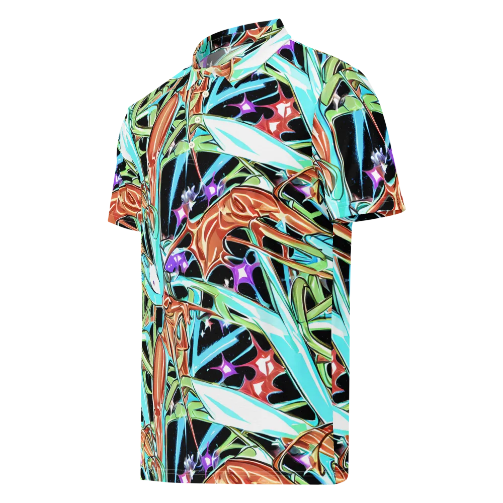Vivid Overgrowth on Men's Slim Fit Polo Shirt — Left Front