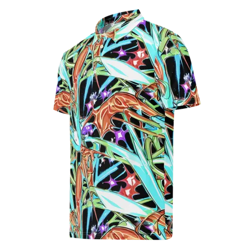 Vivid Overgrowth on a Men's Slim Fit Polo Shirt