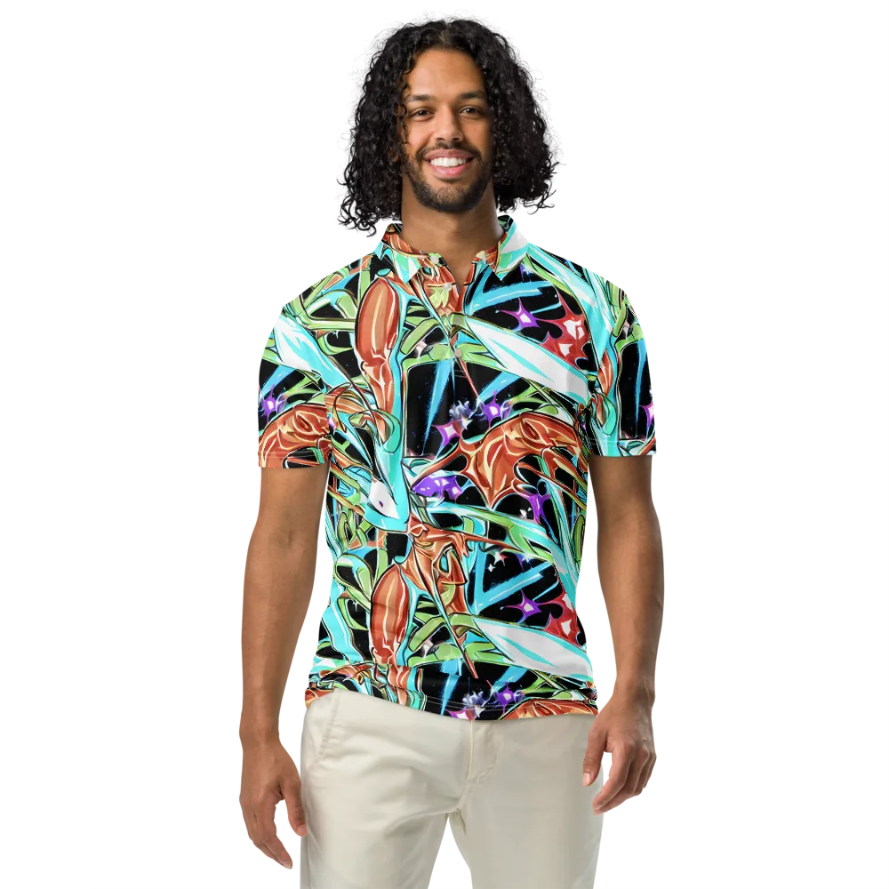 Vivid Overgrowth on Men's Slim Fit Polo Shirt — Front