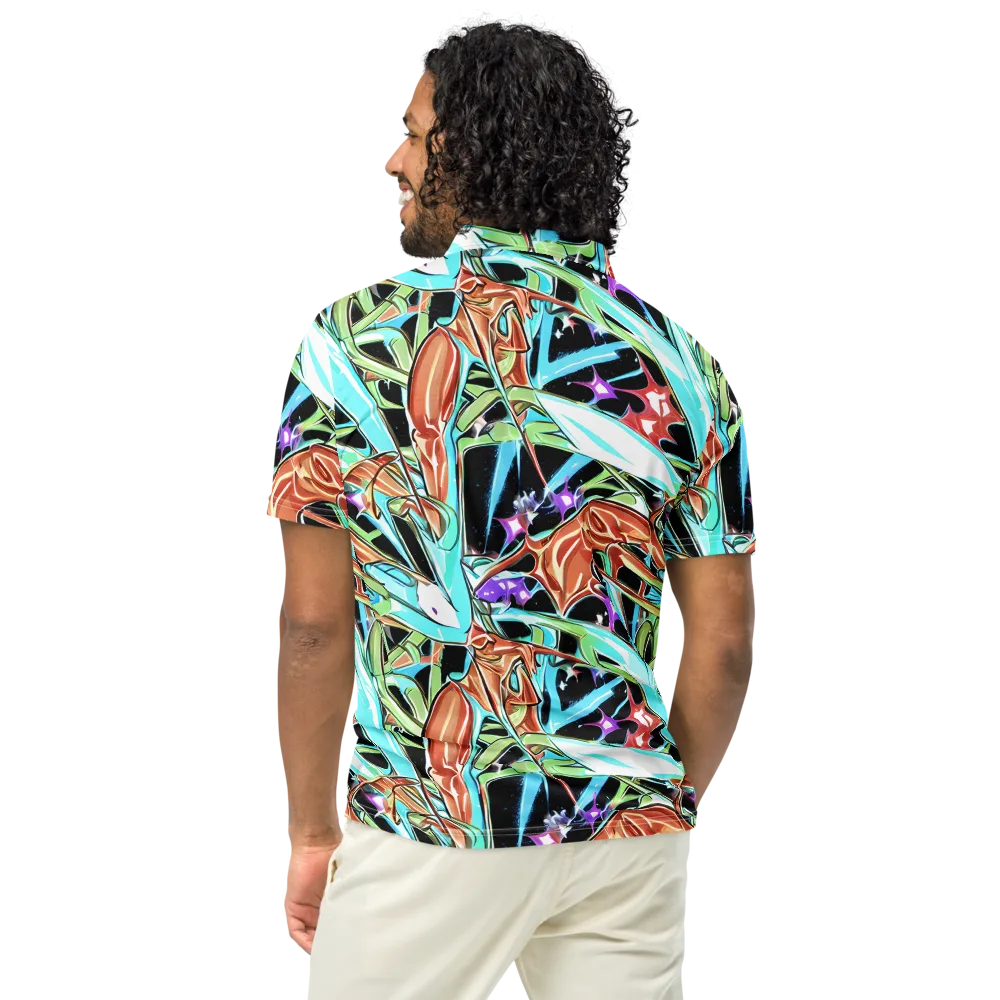 Vivid Overgrowth on Men's Slim Fit Polo Shirt — Back