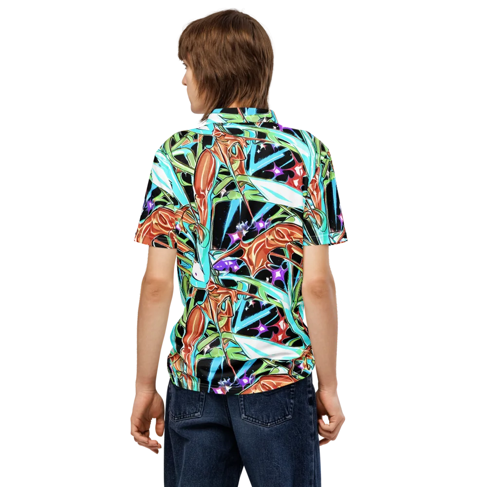 Vivid Overgrowth on Men's Slim Fit Polo Shirt — Back