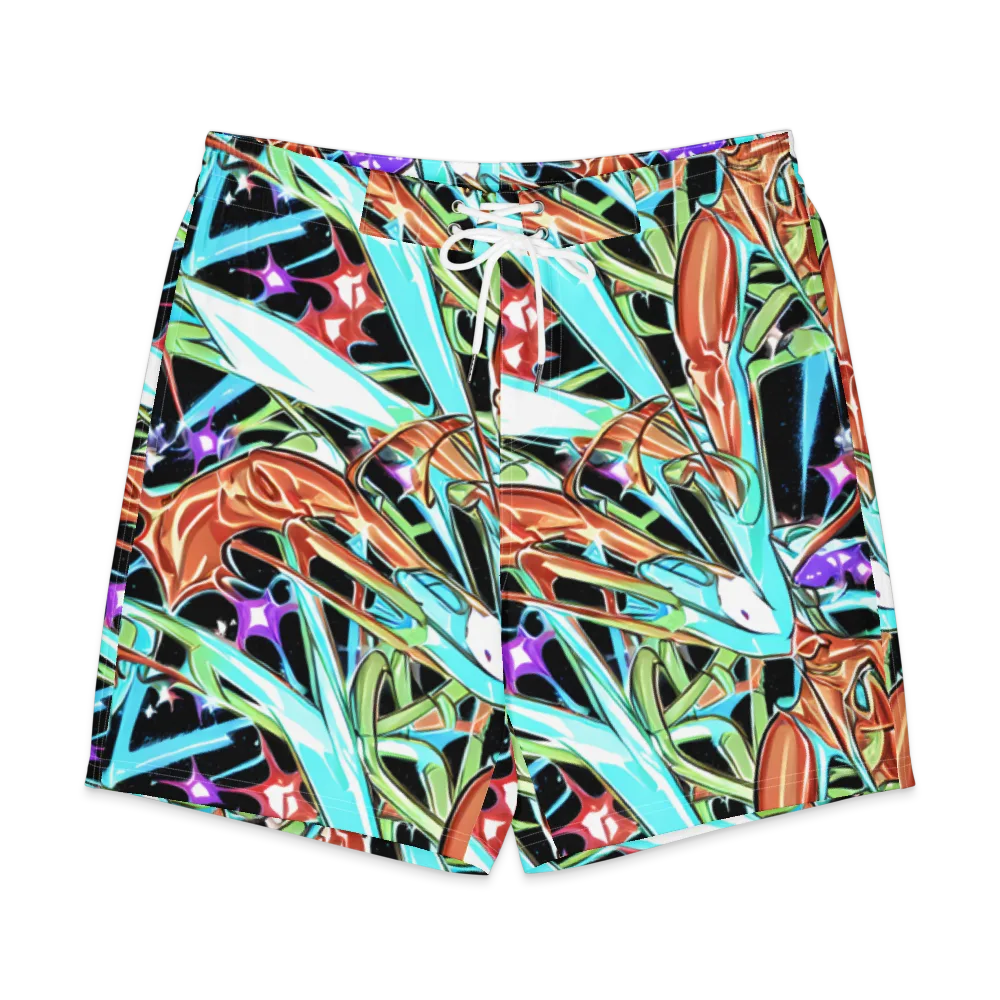 Vivid Overgrowth on Men's Board Shorts — Front