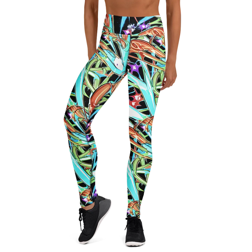 Vivid Overgrowth on Yoga Leggings — Front