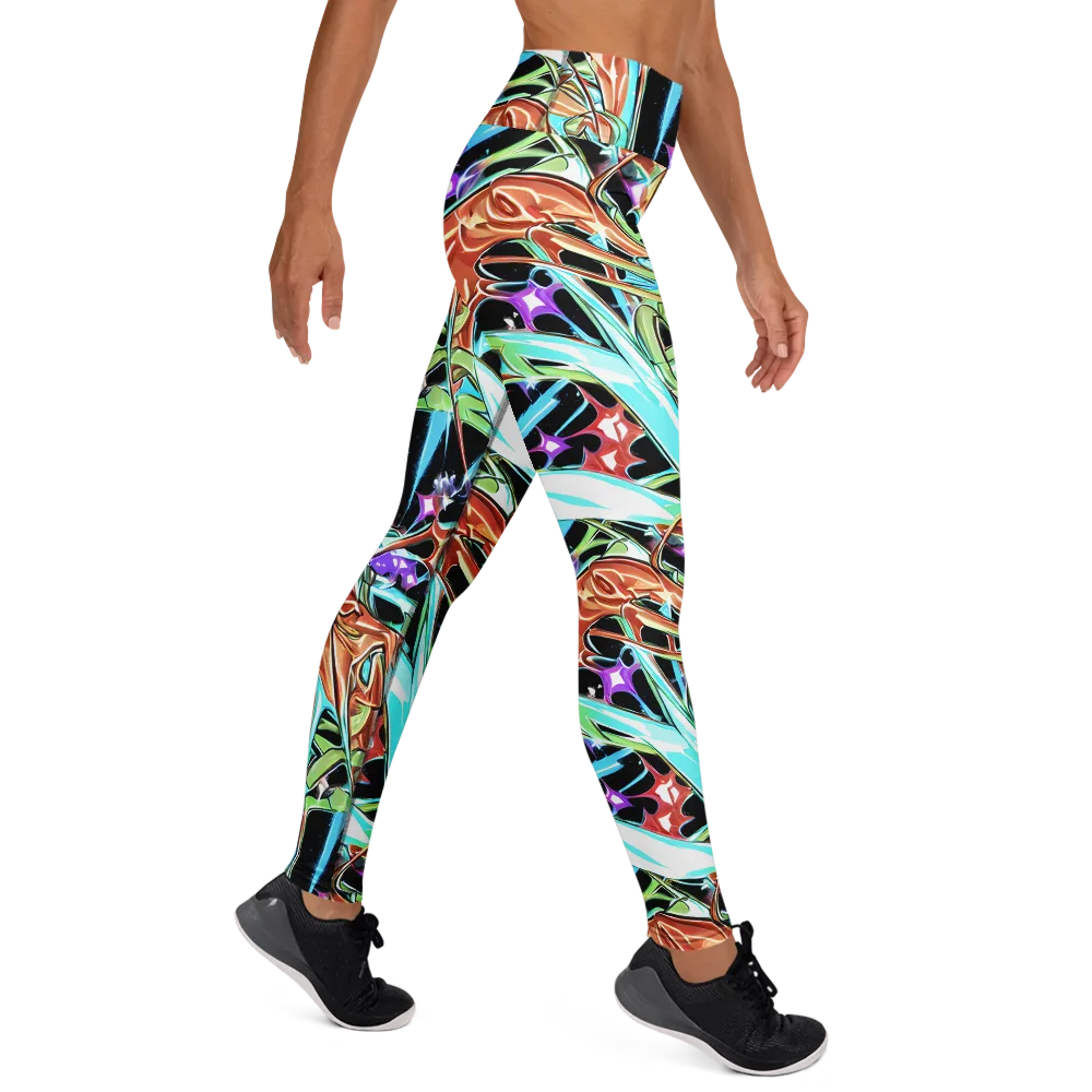 Vivid Overgrowth on Yoga Leggings — Right