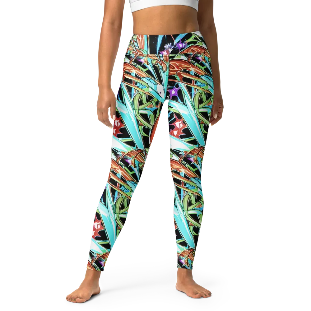 Vivid Overgrowth on Yoga Leggings — Front