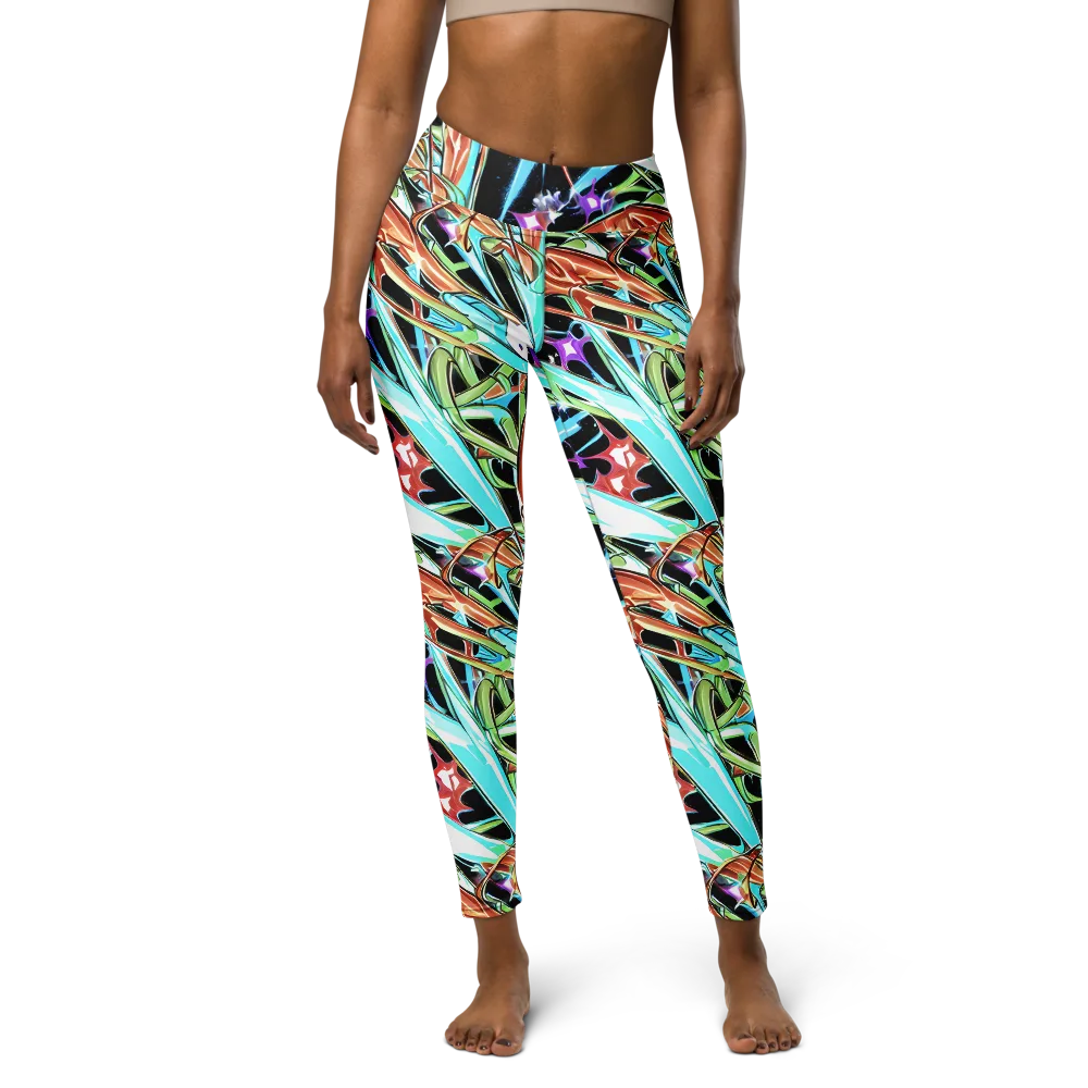 Vivid Overgrowth on Yoga Leggings — Front