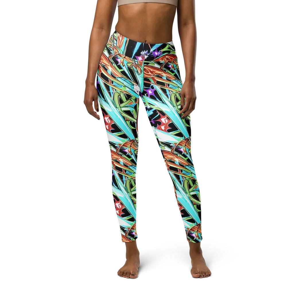 Vivid Overgrowth on Yoga Leggings — Front