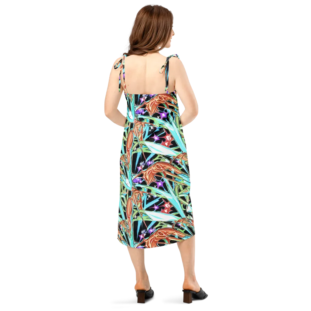 Vivid Overgrowth on Slip Dress — Back