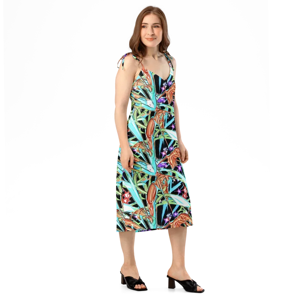 Vivid Overgrowth on Slip Dress — Right Front