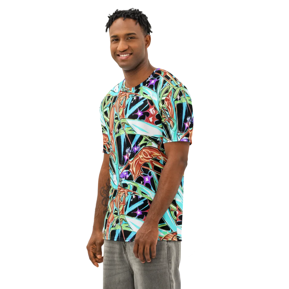 Vivid Overgrowth on Men's Cotton Crew Neck T-Shirt — Left Front