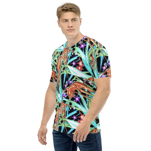 Vivid Overgrowth on a Men's Crew Neck T-Shirt
