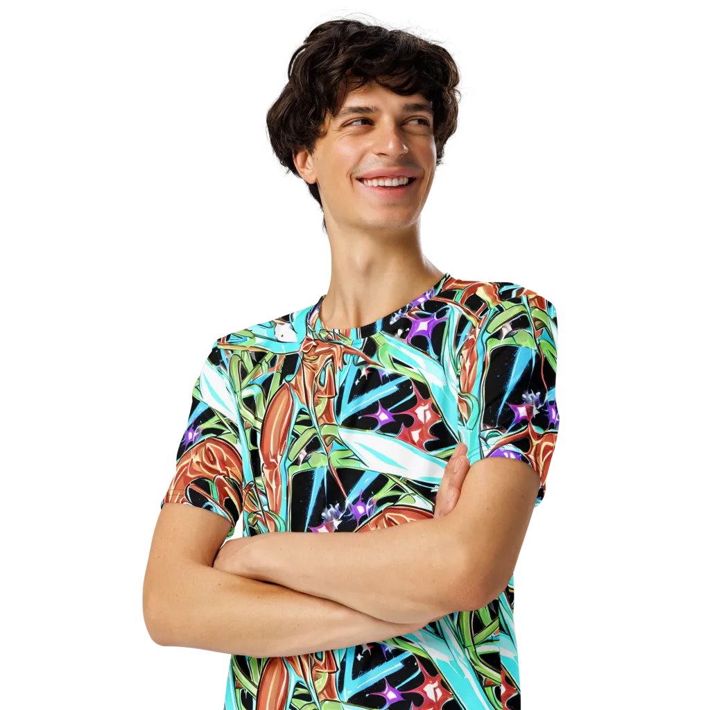 Vivid Overgrowth on Men's Crew Neck T-Shirt — Left Front